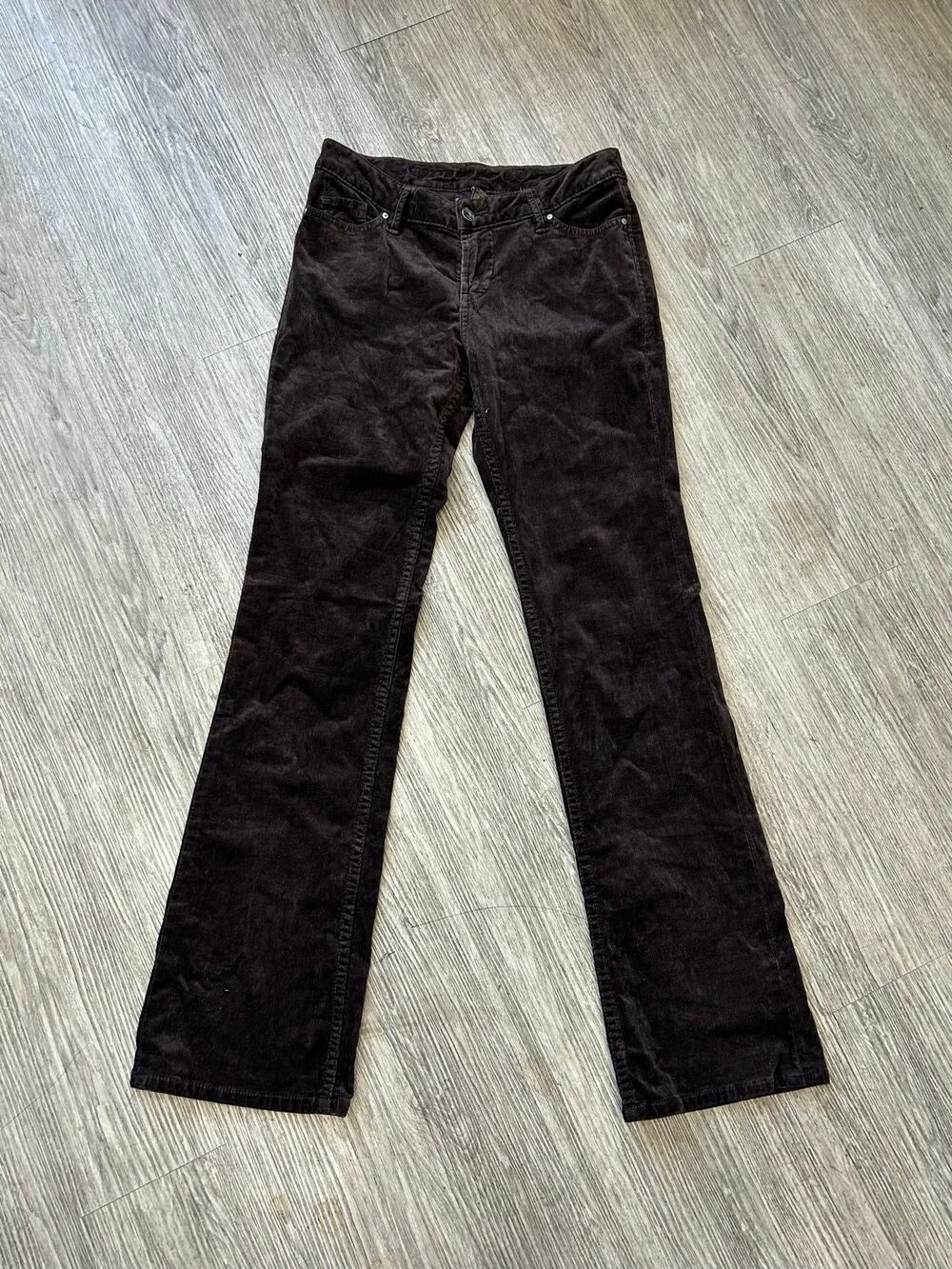 Christopher Blue Corduroy Pants Womens Size 2 Brown Flare Bootcut Stretch Y2K